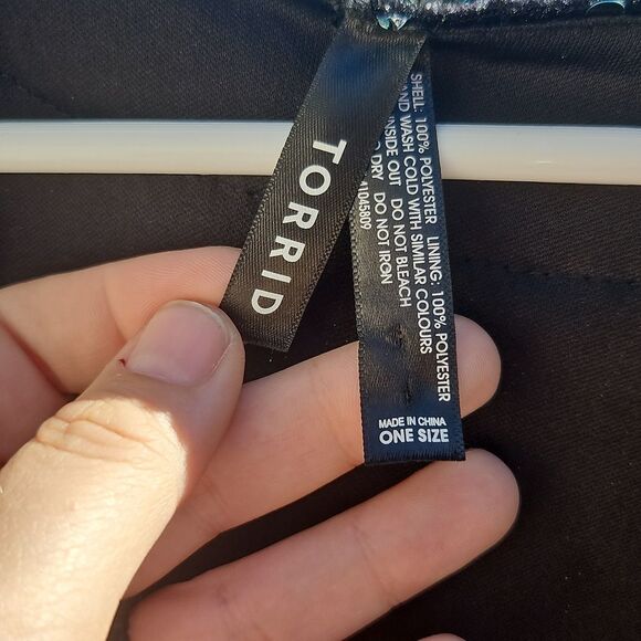 Torrid Black Sequin Open Front Kimono Cardigan - Picture 2 of 5